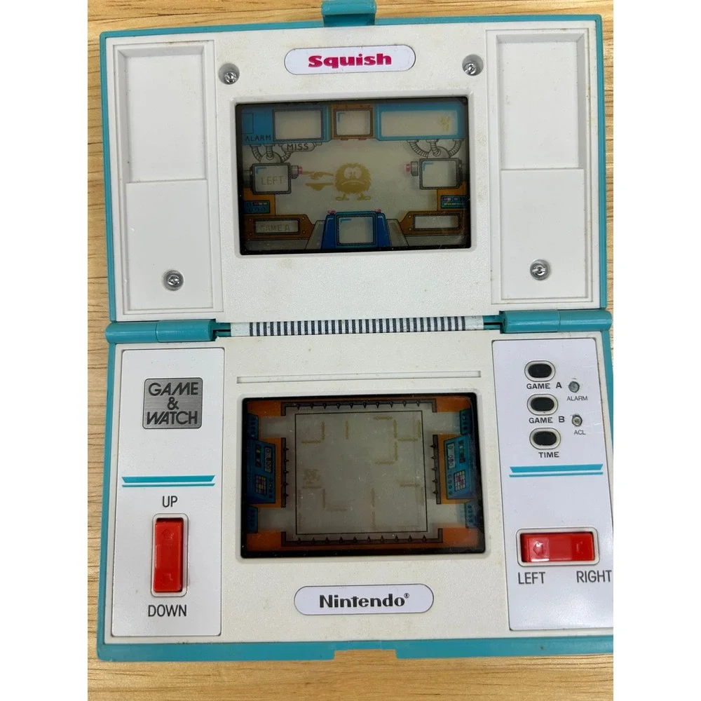Nintendo Game & Watch Squish MG-61 Multi Screen Teal‎ Vintage 1986 Handheld Game
